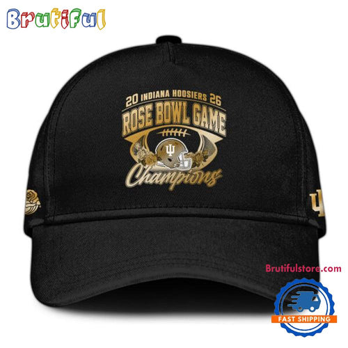 Indiana Hoosiers 2026 Rose Bowl Champions Game Limited Edition Gold Black Cap