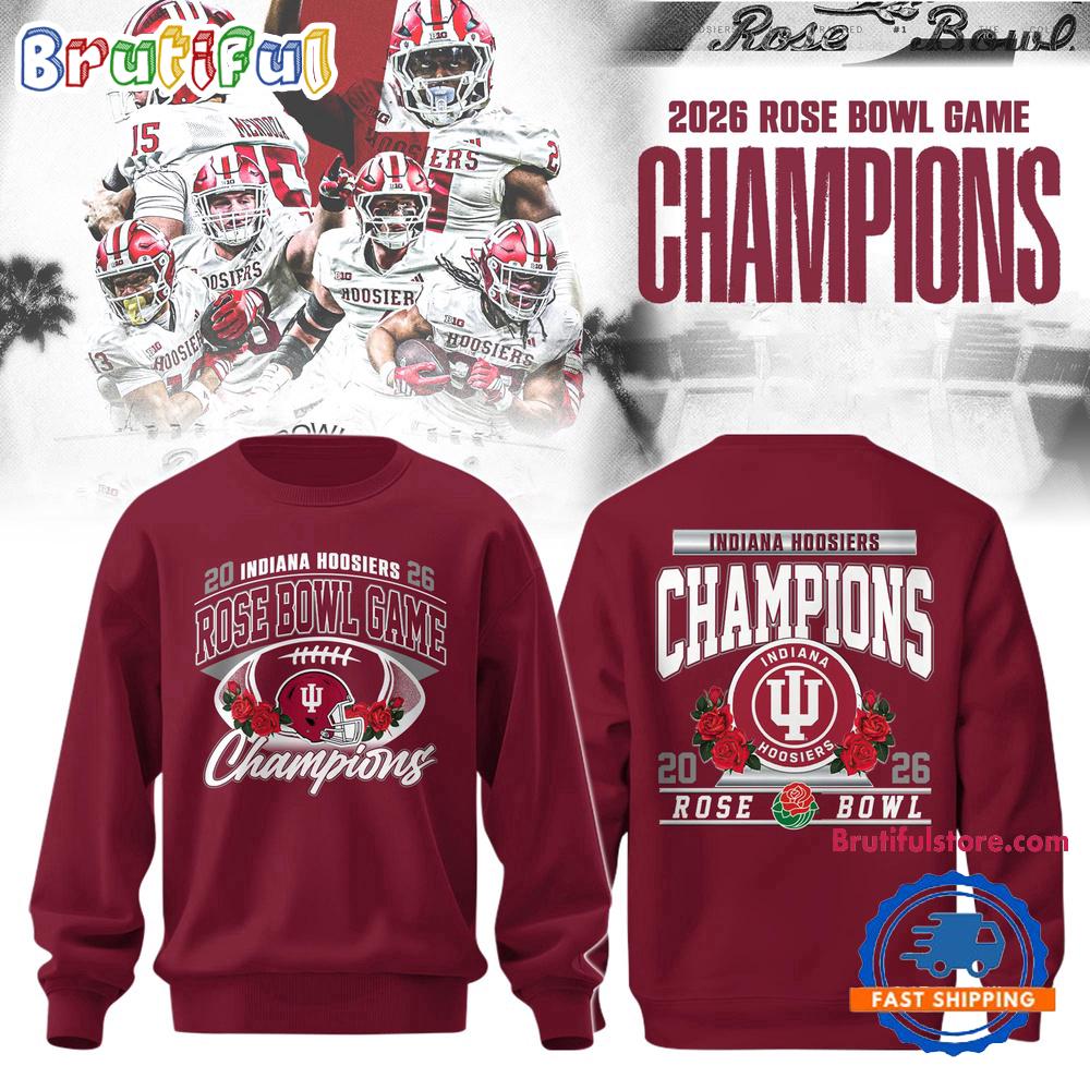Indiana Hoosiers 2026 Rose Bowl Champions Game Limited Edition Red Hoodie T-Shirt