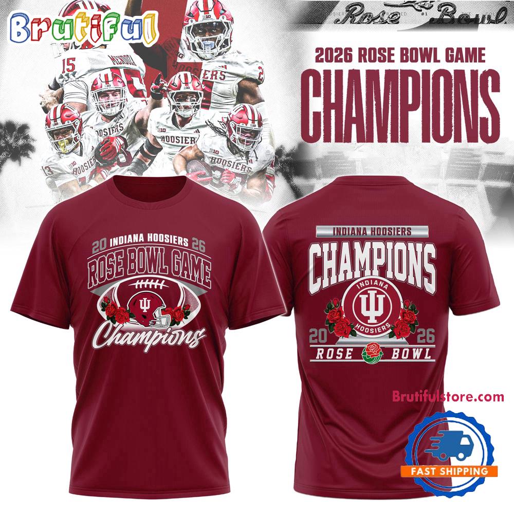 Indiana Hoosiers 2026 Rose Bowl Champions Game Limited Edition Red Hoodie T-Shirt
