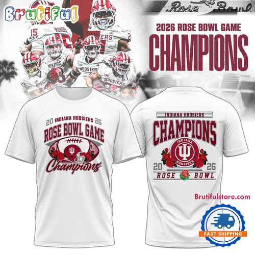 Indiana Hoosiers 2026 Rose Bowl Champions Game Limited Edition White Hoodie T-Shirt