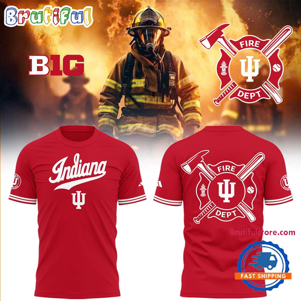 Indiana Hoosiers Baseball x Firefighter Appreciation Night Red Hoodie T-Shirt