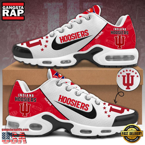 NCAA Custom Name Indiana Hoosiers Football Mascot Symbol Air Max Plus Shoes Running Sneakers