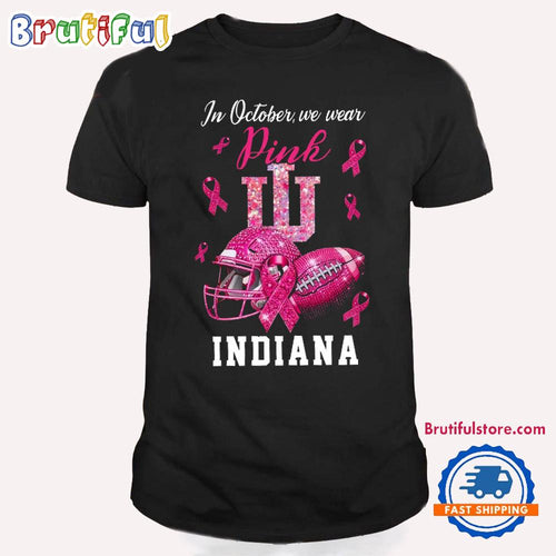 Indiana Hoosiers In October We wear Pink Breast Cancer Awareness T Shirt