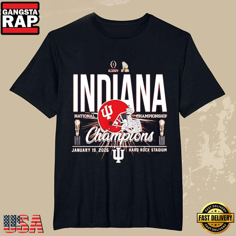 Indiana Hoosiers National Champions CFP 2025-26 Helmet T-Shirt
