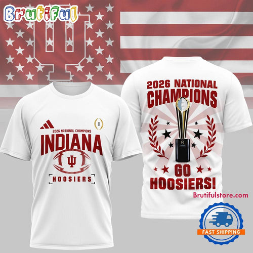 Indiana Hoosiers NCAA 2026 CFP National Champions Limited Edition White 3D Shirt