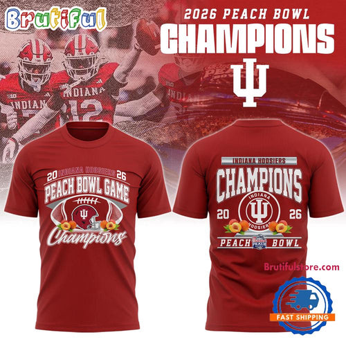 Indiana Hoosiers NCAA 2026 Peach Bowl Champions Limited Edition Red Hoodie T-Shirt