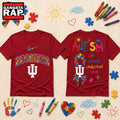 Indiana Hoosiers NCAA Autism Awareness Puzzle Ribbon Hoodie T-Shirt
