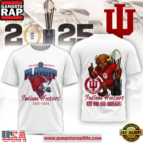 Indiana Hoosiers NCAA College Football Playoff 2025-26 T Shirt-White