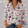Indiana Hoosiers NCAA College Spirit Blossoms Women Casual Shirt