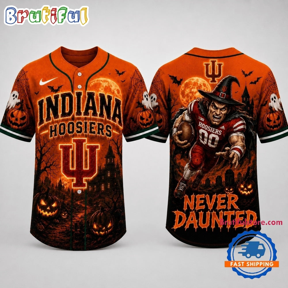 Indiana Hoosiers NCAA Haunted Night Halloween Baseball Jersey Shirt