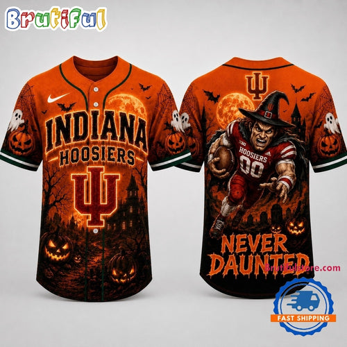 Indiana Hoosiers NCAA Haunted Night Halloween Baseball Jersey Shirt