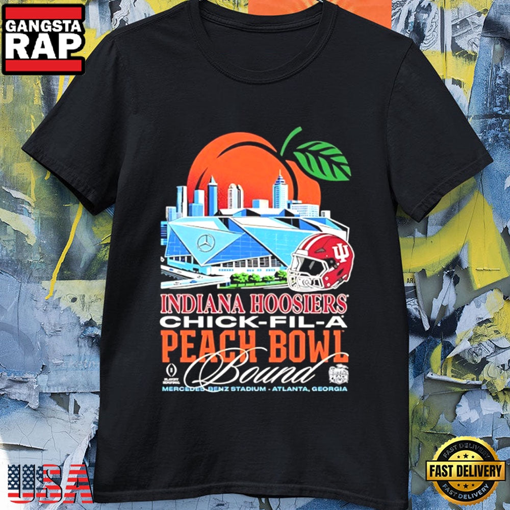 Indiana Hoosiers Stadium Helmet 2026 Peach Bowl Champions T-Shirt