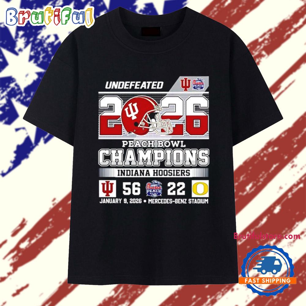 Indiana Hoosiers Undefeated 2026 Peach Bowl Champions score T Shirt