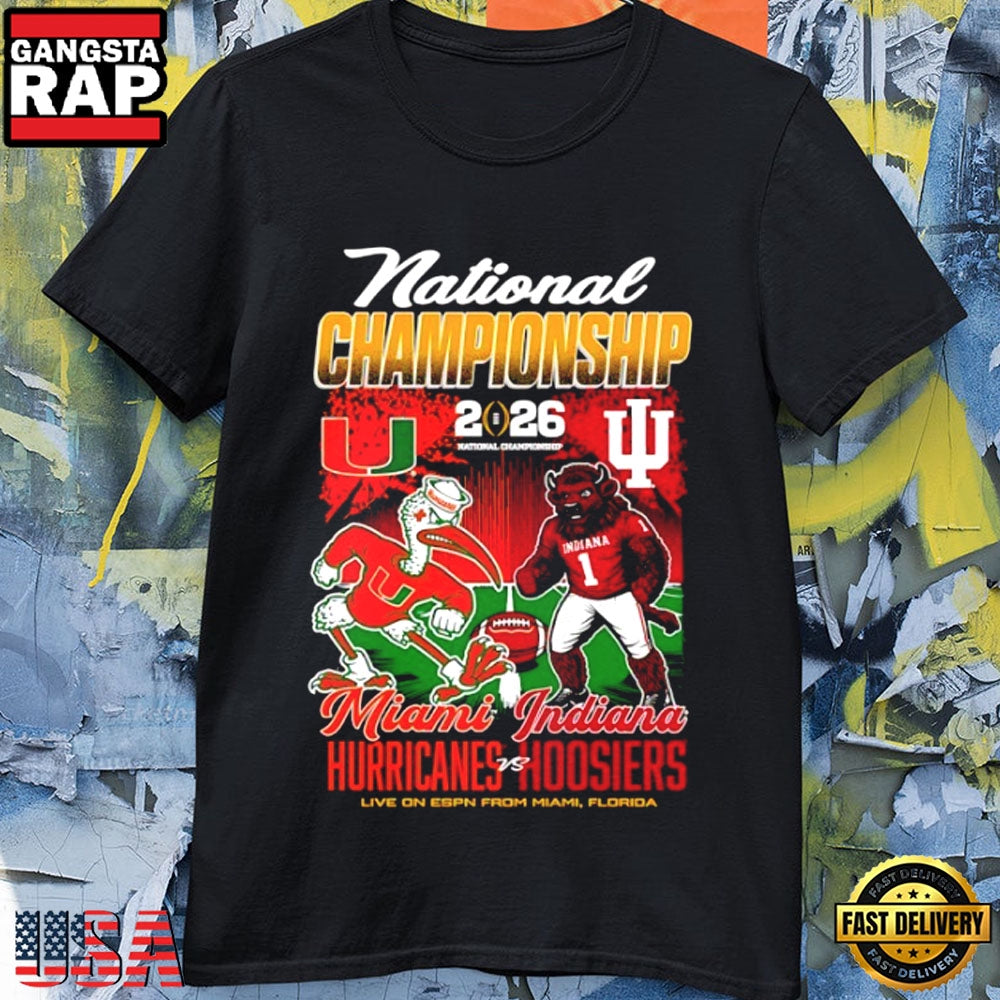 Indiana Hoosiers vs Miami Hurricanes 2025-2026 College Football Championship T-Shirt