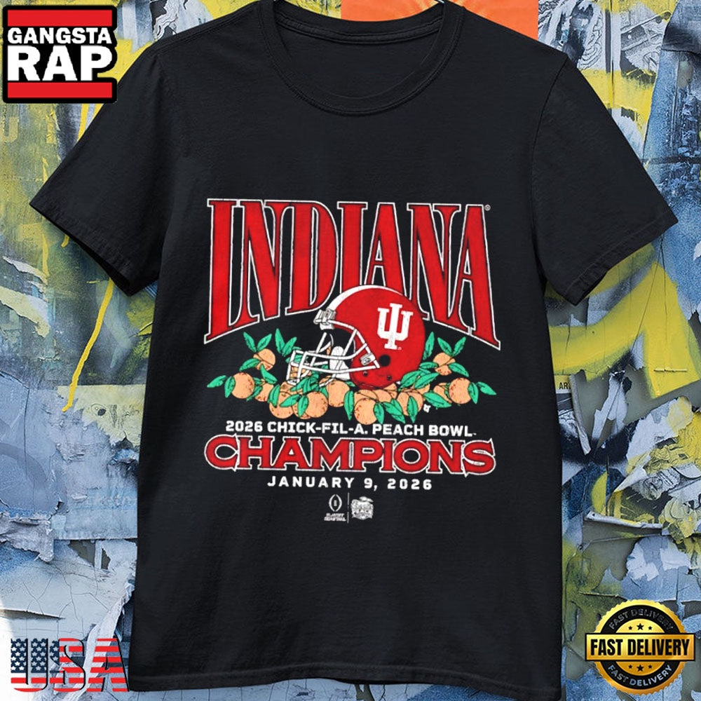 Indiana Hoosiers Win 2026 Chick-Fil-A Peach Bowl Floral Football Helmet T-Shirt