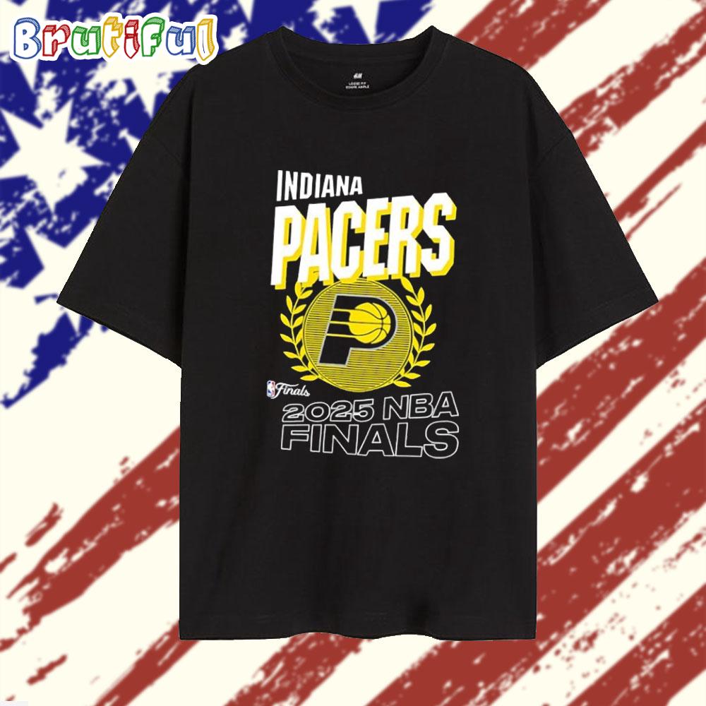 Indiana Pacers 2025 NBA Finals Gold Laurel Wreath T Shirt