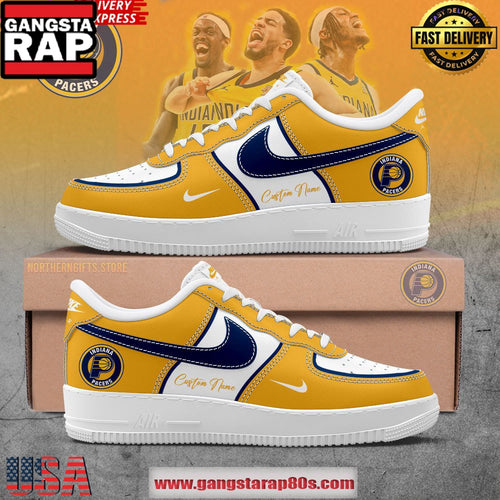 Indiana Pacers Collab Nike Custom Name Air Force 1 Sneakers Shoes
