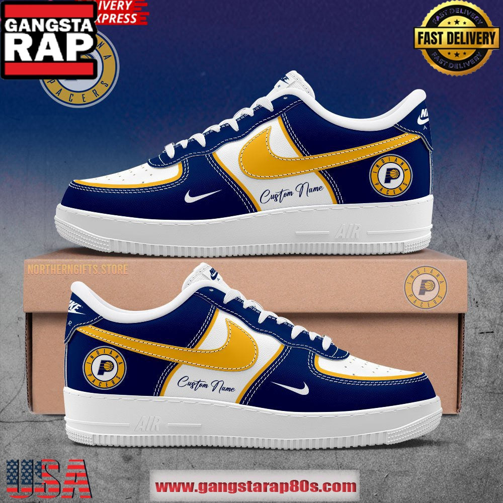 Indiana Pacers Custom Air Force 1 - Blue Running Sneakers Shoes