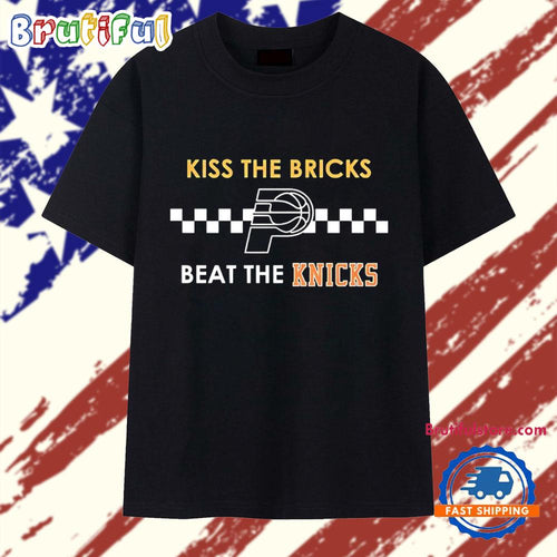 Indiana Pacers Kiss the Bricks Beat the Knicks Checkered T Shirt