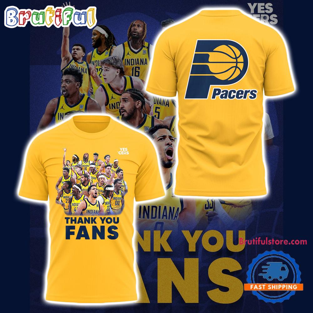 Indiana Pacers Thank You Fans 2025 NBA Final Team Graphic Hoodie T-Shirt