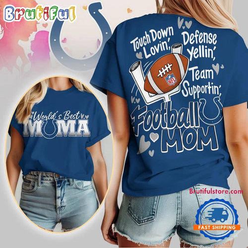 Indianapolis Colts 2026 NFL Mother Day Football Mama All Over Print T Shirt