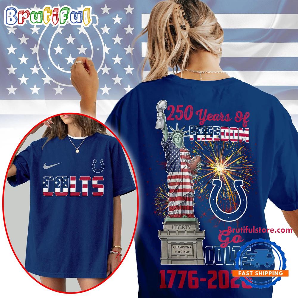 Indianapolis Colts 2026 NFL Statue Of Liberty 250th Anniversary Unisex 3D Shirt
