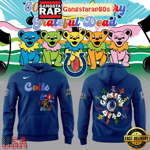 Indianapolis Colts 60th Anniversary Birthday Grateful Dead Limited Unisex Hoodie