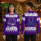 Indianapolis Colts Horseshoe Snowflake Ugly Christmas Sweater Game Day Gift