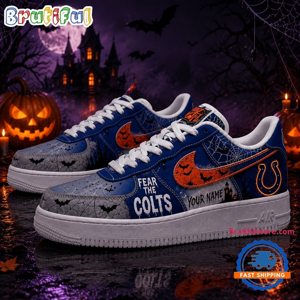 Indianapolis Colts NFL Fear The Team Halloween Air Force 1 Shoes Sneakers