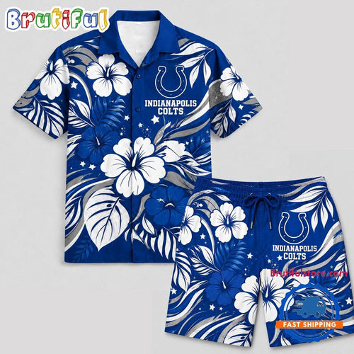 Indianapolis Colts NFL Floral Summer Hawaiian Set