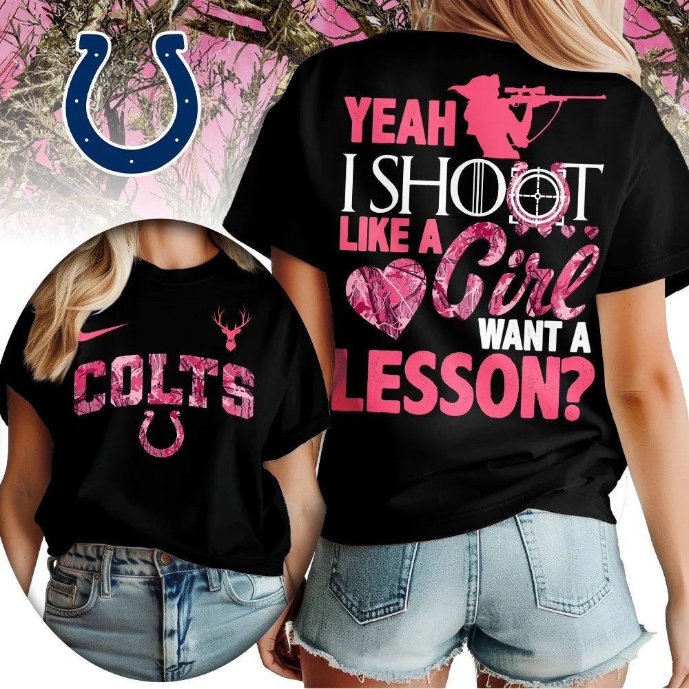 Indianapolis Colts Premium NFL Shoot Like A Girl Women Shirt