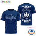 Indianapolis Colts Protech With Honor Police Serve With Pride 3D Shirt