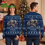 Indianapolis Colts Rushing Horse Football Player Ugly Christmas Sweater