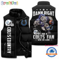 Indianapolis Colts Sporty Mascot Design Sleeveless Puffer Jacket