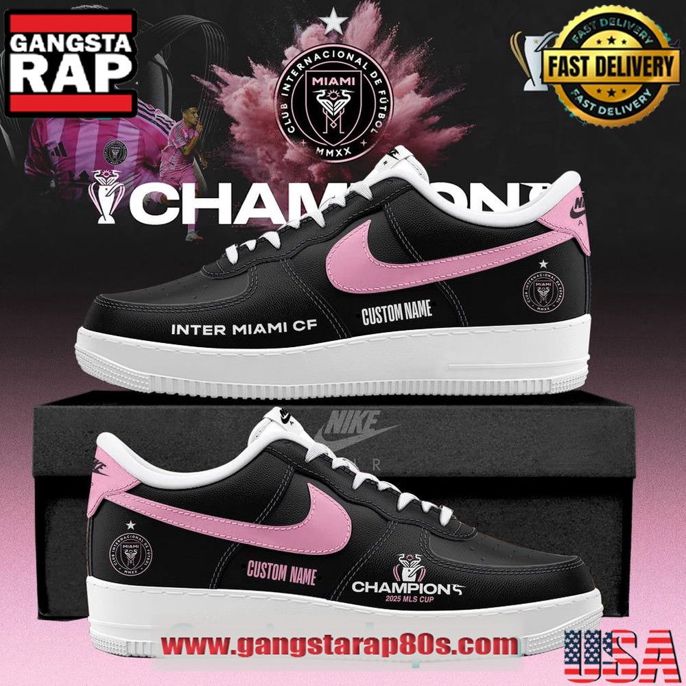 Inter Miami CF 2025 MLS Cup Champions Custom Air Force 1 Running Sneakers Shoes