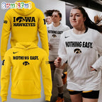Iowa Hawkeyes 2025 Basketball Nothing Easy Yellow Hoodie T-Shirt