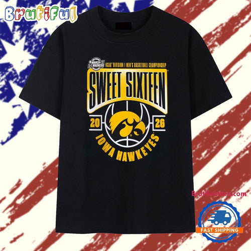 Iowa Hawkeyes 2026 NCAA Men’s Basketball Tournament March Madness Sweet 16 T Shirt