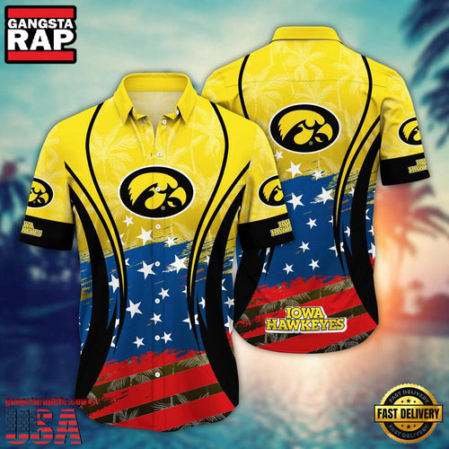 MLB Iowa Hawkeyes Team Logo Hot Summer Aloha Hawaiian Shirt