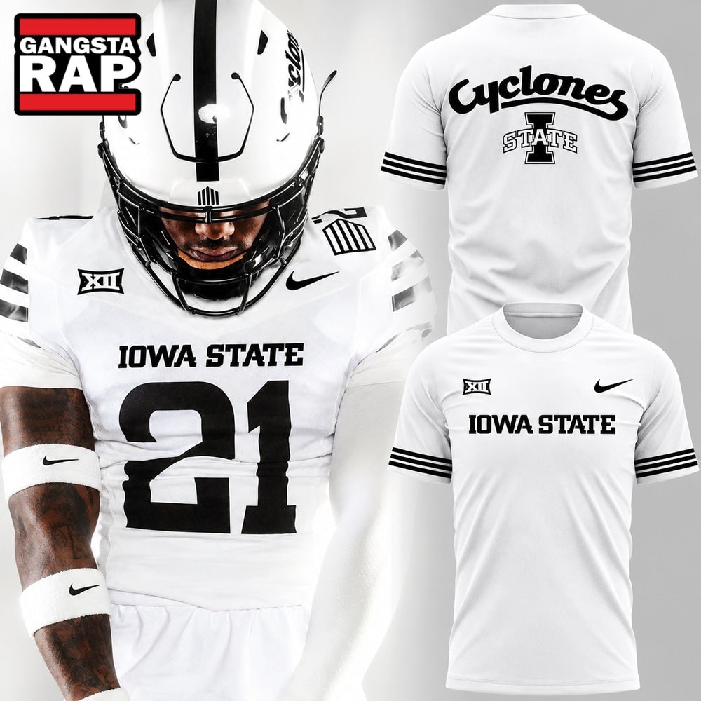 Iowa State Cyclones 2026 Icy Whites Uniform White Graphic T Shirt