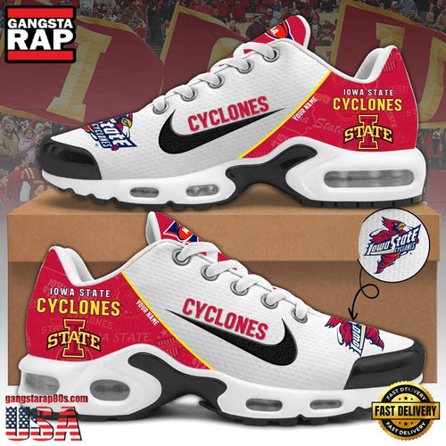 NCAA Custom Name Iowa State Cyclones Football Mascot Symbol Air Max Plus Shoes Running Sneakers