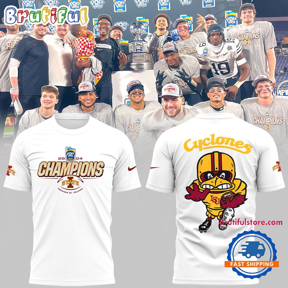 Iowa State Football Cyclone Strength All Over Print White Hoodie T-Shirt