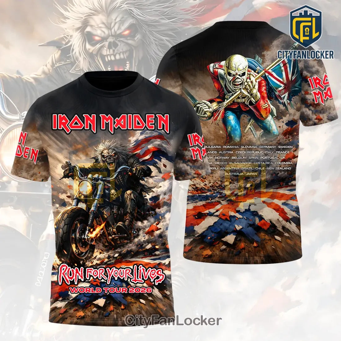 Iron Maiden 2026 World Tour Commemorative 3D T-Shirt