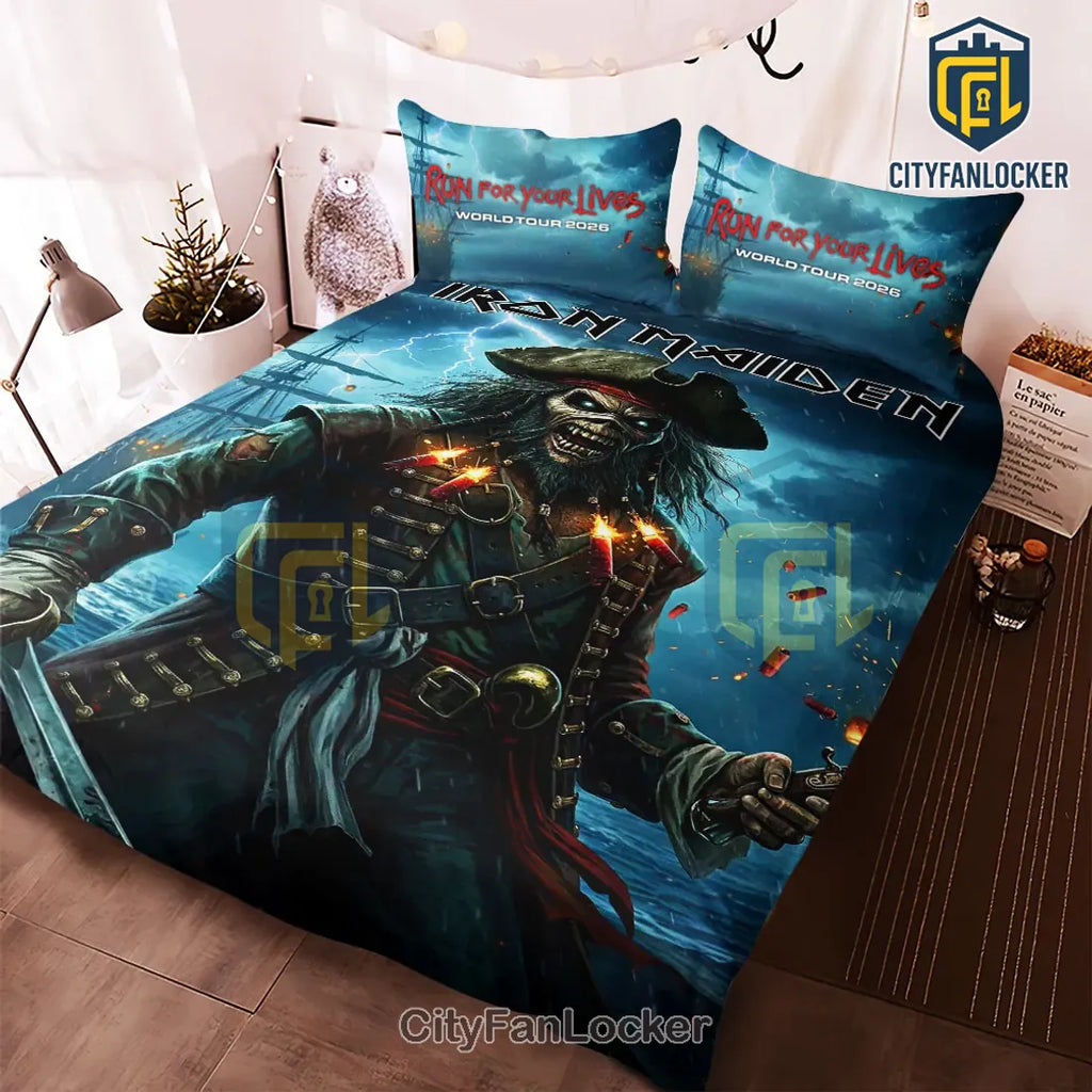 Iron Maiden 2026 World Tour Pirate Eddie Duvet Bedding Set