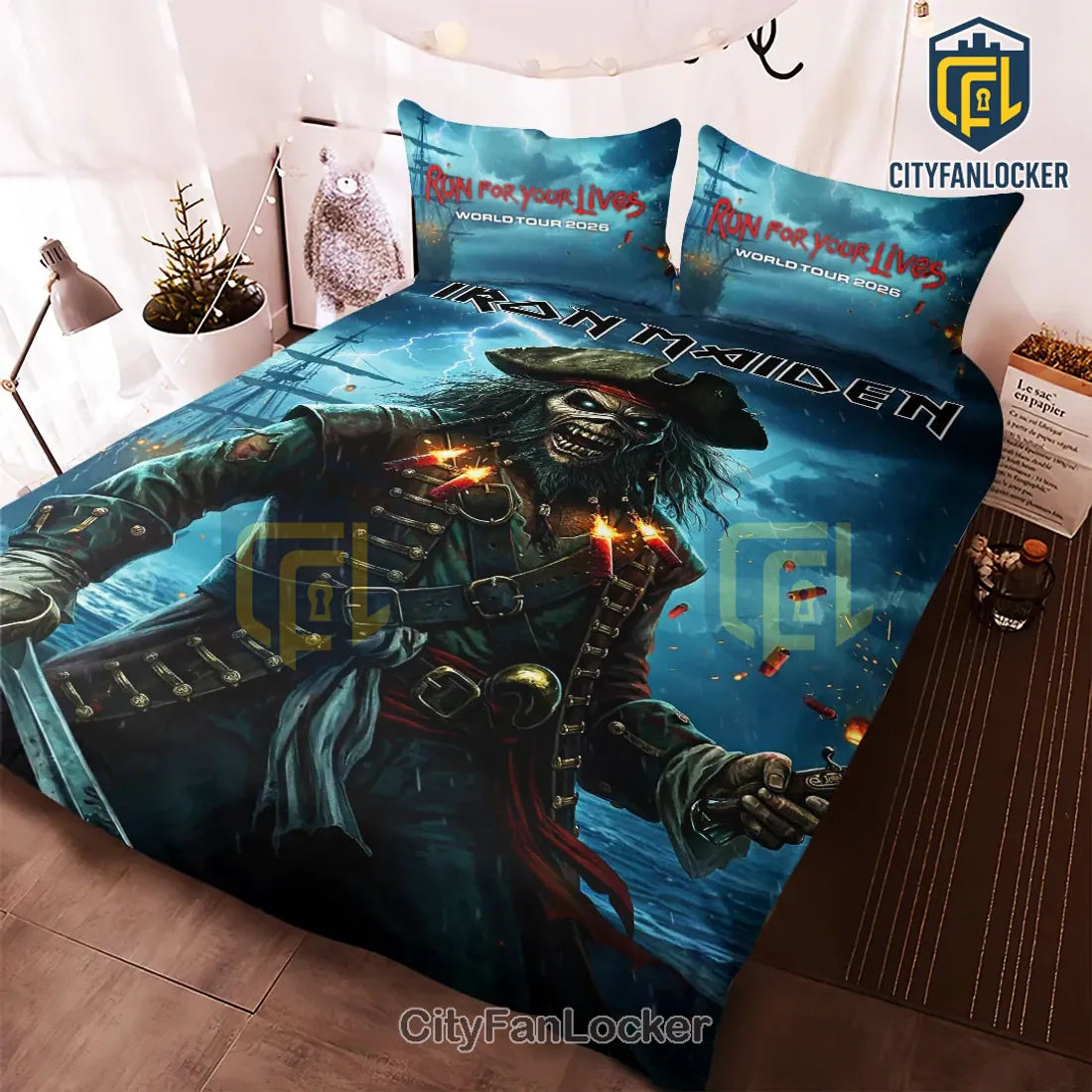 Iron Maiden 2026 World Tour Pirate Eddie Duvet Bedding Set