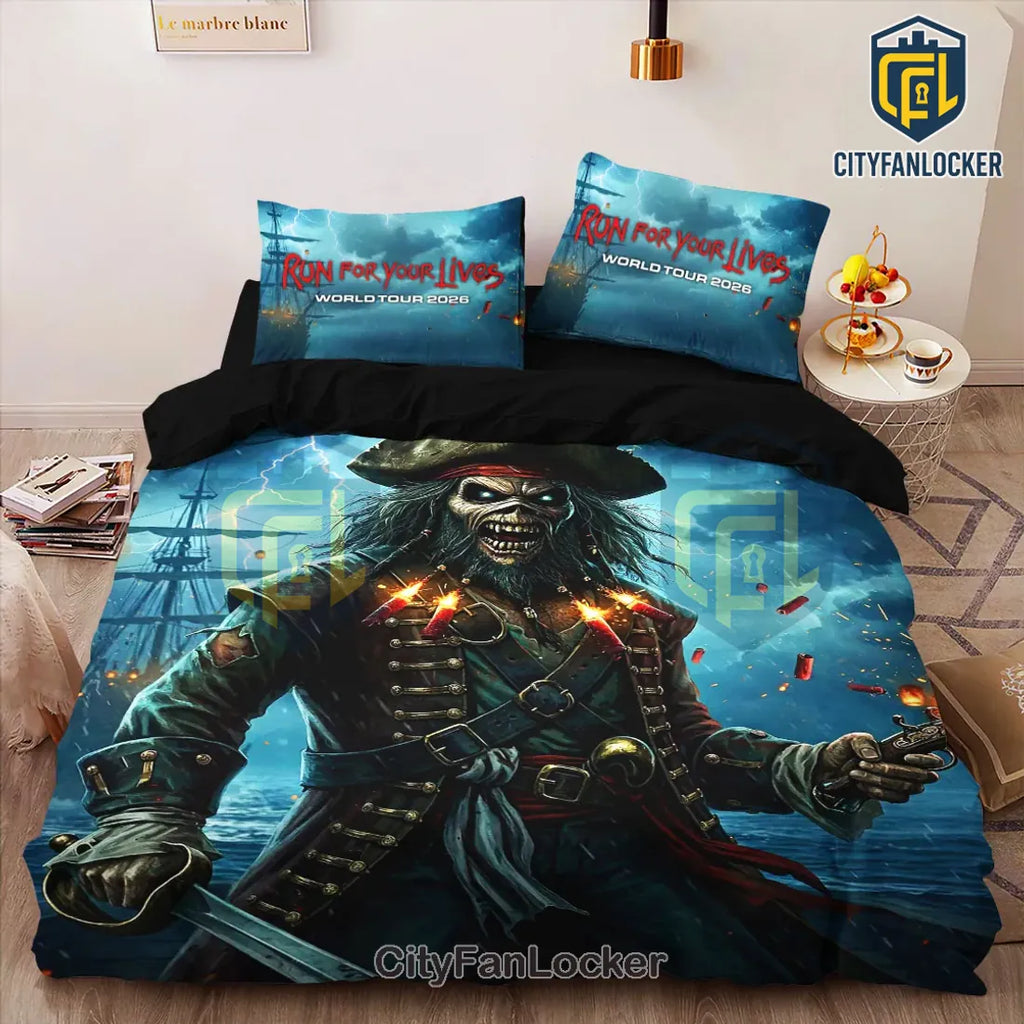 Iron Maiden 2026 World Tour Pirate Eddie Duvet Bedding Set