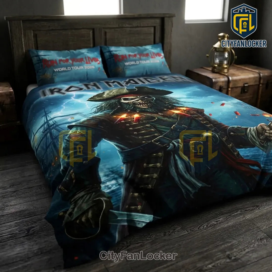 Iron Maiden 2026 World Tour Pirate Eddie Duvet Bedding Set
