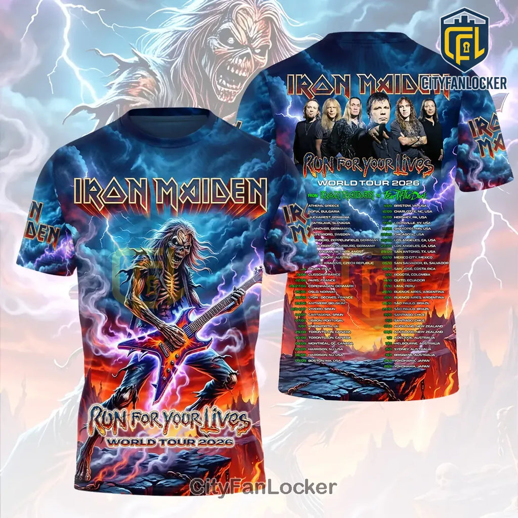 Iron Maiden 2026 World Tour Run For Your Lives T-Shirt