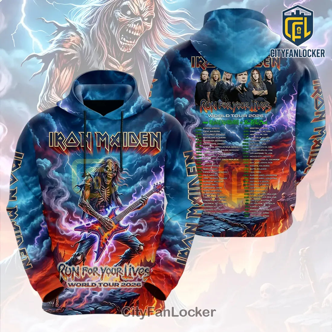 Iron Maiden 2026 World Tour Run For Your Lives T-Shirt