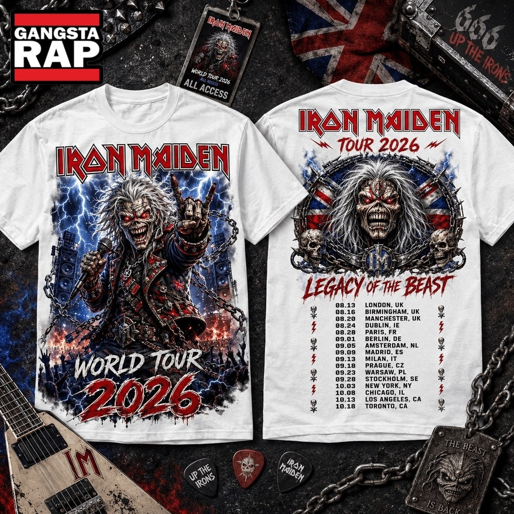 Iron Maiden Legacy of the Beast World Tour 2026 3D Shirt