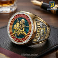 Iron Maiden Piece of Mind Gold Engraved Ring - Var